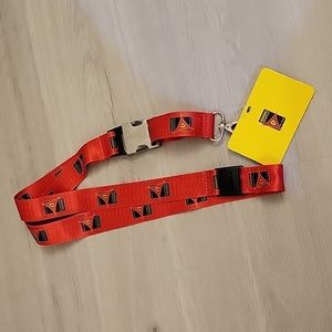 New Exclusive Ferrari World Logo Red Satin Lanyard w/ Pattern